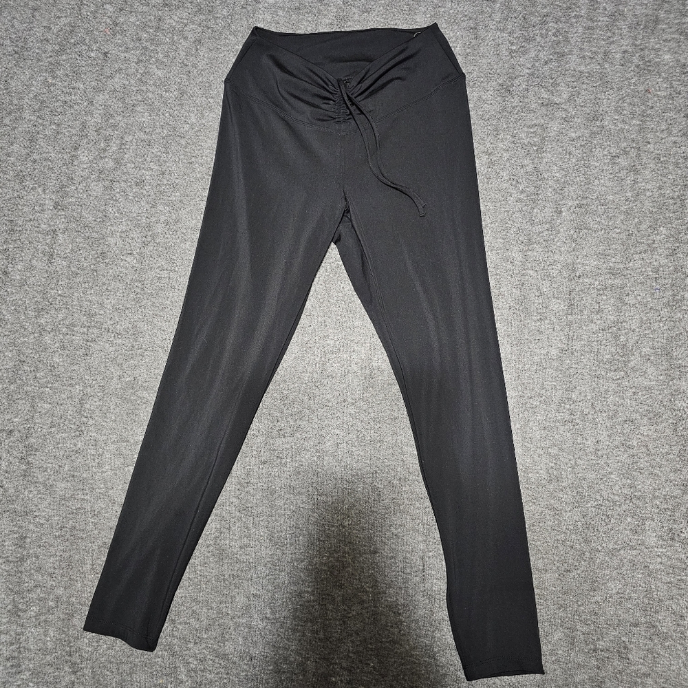 PINK Victoria's Secret Active V-Front Ruched Leggings Black Large - Picture 1 of 4